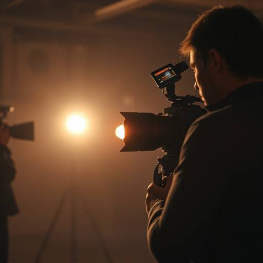 Camera filming a scene