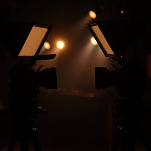 Professional lighting setup for film